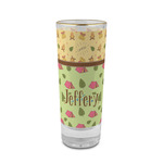 Summer Camping 2 oz Shot Glass -  Glass with Gold Rim - Single (Personalized)