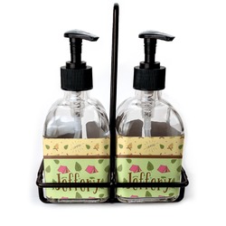 Summer Camping Glass Soap & Lotion Bottle Set (Personalized)