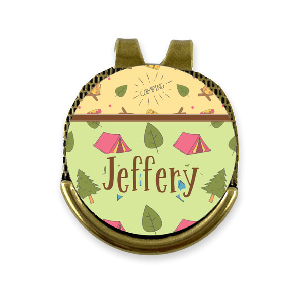 Custom Summer Camping Golf Ball Marker - Hat Clip - Gold