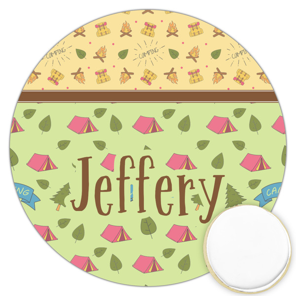 Custom Summer Camping Printed Cookie Topper - 3.25" (Personalized)