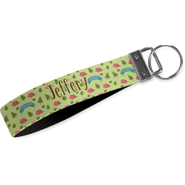 Custom Summer Camping Wristlet Webbing Keychain Fob (Personalized)