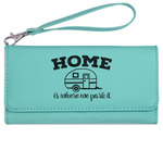 Summer Camping Ladies Leatherette Wallet - Laser Engraved- Teal