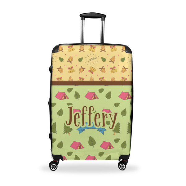 Custom Summer Camping Suitcase - 28" Large - Checked w/ Name or Text