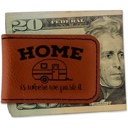Summer Camping Leatherette Magnetic Money Clip - Double Sided (Personalized)