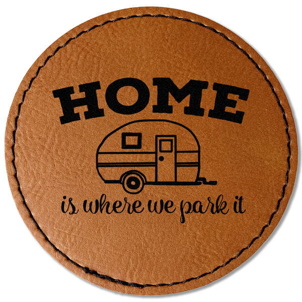 Custom Summer Camping Faux Leather Iron On Patch - Round