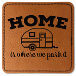 Summer Camping Faux Leather Iron On Patch - Square