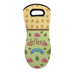 Summer Camping Neoprene Oven Mitt - Single w/ Name or Text