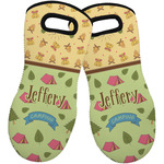 Summer Camping Neoprene Oven Mitts - Set of 2 w/ Name or Text