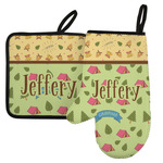 Summer Camping Left Oven Mitt & Pot Holder Set w/ Name or Text