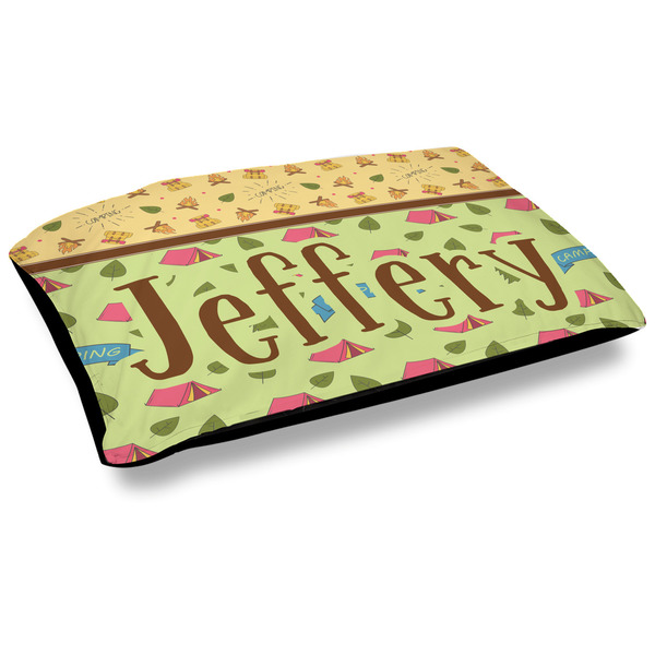 Custom Summer Camping Dog Bed w/ Name or Text