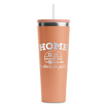 Summer Camping RTIC Everyday Tumbler with Straw - 28oz - Peach - Single-Sided