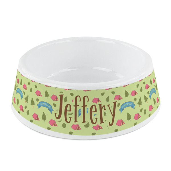 Custom Summer Camping Plastic Dog Bowl - Small (Personalized)