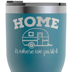 Summer Camping RTIC Tumbler - Dark Teal - Laser Engraved - Double-Sided (Personalized)