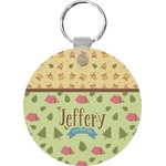 Summer Camping Round Plastic Keychain (Personalized)