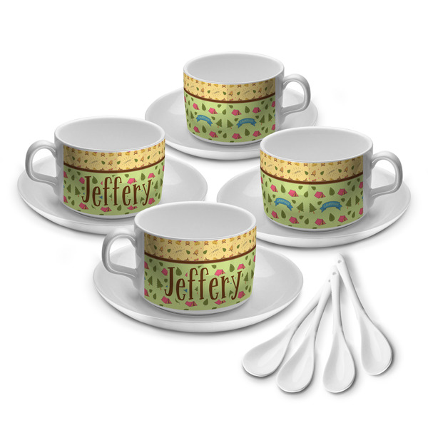 Custom Summer Camping Tea Cup - Set of 4 (Personalized)