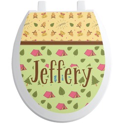Summer Camping Toilet Seat Decal - Round (Personalized)
