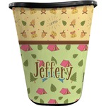 Summer Camping Waste Basket - Single Sided (Black) (Personalized)