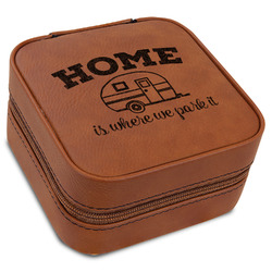 Summer Camping Travel Jewelry Box - Rawhide Leather