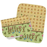 Summer Camping Burp Cloths - Fleece - Set of 2 w/ Name or Text