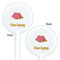 Summer Camping White Plastic 5.5" Stir Stick - Double Sided - Round - Front & Back