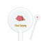 Summer Camping White Plastic 5.5" Stir Stick - Round - Closeup