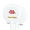 Summer Camping White Plastic 5.5" Stir Stick - Single Sided - Round - Front & Back