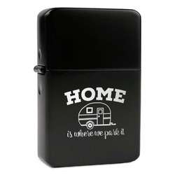 Summer Camping Windproof Lighter - Black - Single Sided & Lid Engraved