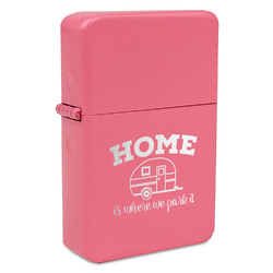 Summer Camping Windproof Lighter - Pink - Double Sided & Lid Engraved