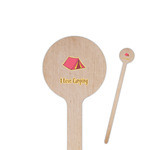 Summer Camping 6" Round Wooden Stir Sticks - Double Sided (Personalized)