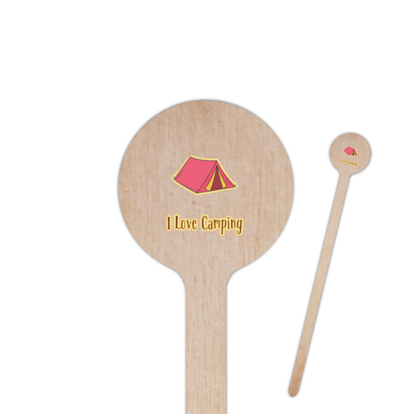 Custom Summer Camping 7.5" Round Wooden Stir Sticks - Double Sided (Personalized)
