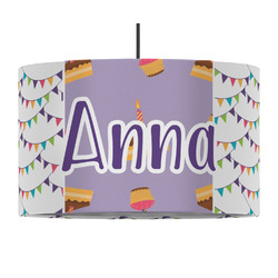 Happy Birthday 12" Drum Pendant Lamp - Fabric (Personalized)