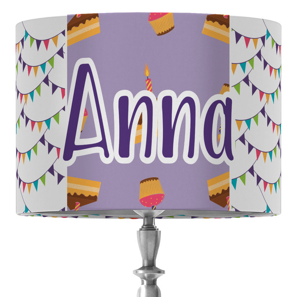 Custom Happy Birthday 16" Drum Lamp Shade - Fabric (Personalized)