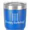 Happy Birthday 30 oz Stainless Steel Ringneck Tumbler - Blue - Close Up