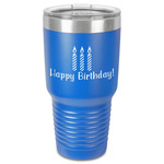 Happy Birthday 30 oz Stainless Steel Tumbler - Royal Blue - Single-Sided (Personalized)