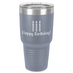 Happy Birthday 30 oz Stainless Steel Tumbler - Grey - Single-Sided (Personalized)