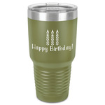 Happy Birthday 30 oz Stainless Steel Tumbler - Olive - Single-Sided (Personalized)