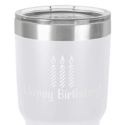 Happy Birthday 30 oz Stainless Steel Tumbler - White - Double-Sided (Personalized)