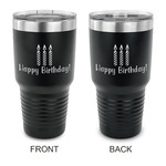 Happy Birthday 30 oz Stainless Steel Tumbler - Black - Double Sided (Personalized)