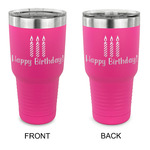 Happy Birthday 30 oz Stainless Steel Tumbler - Pink - Double Sided (Personalized)