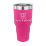 Happy Birthday 30 oz Stainless Steel Tumbler - Pink - Single Sided (Personalized)