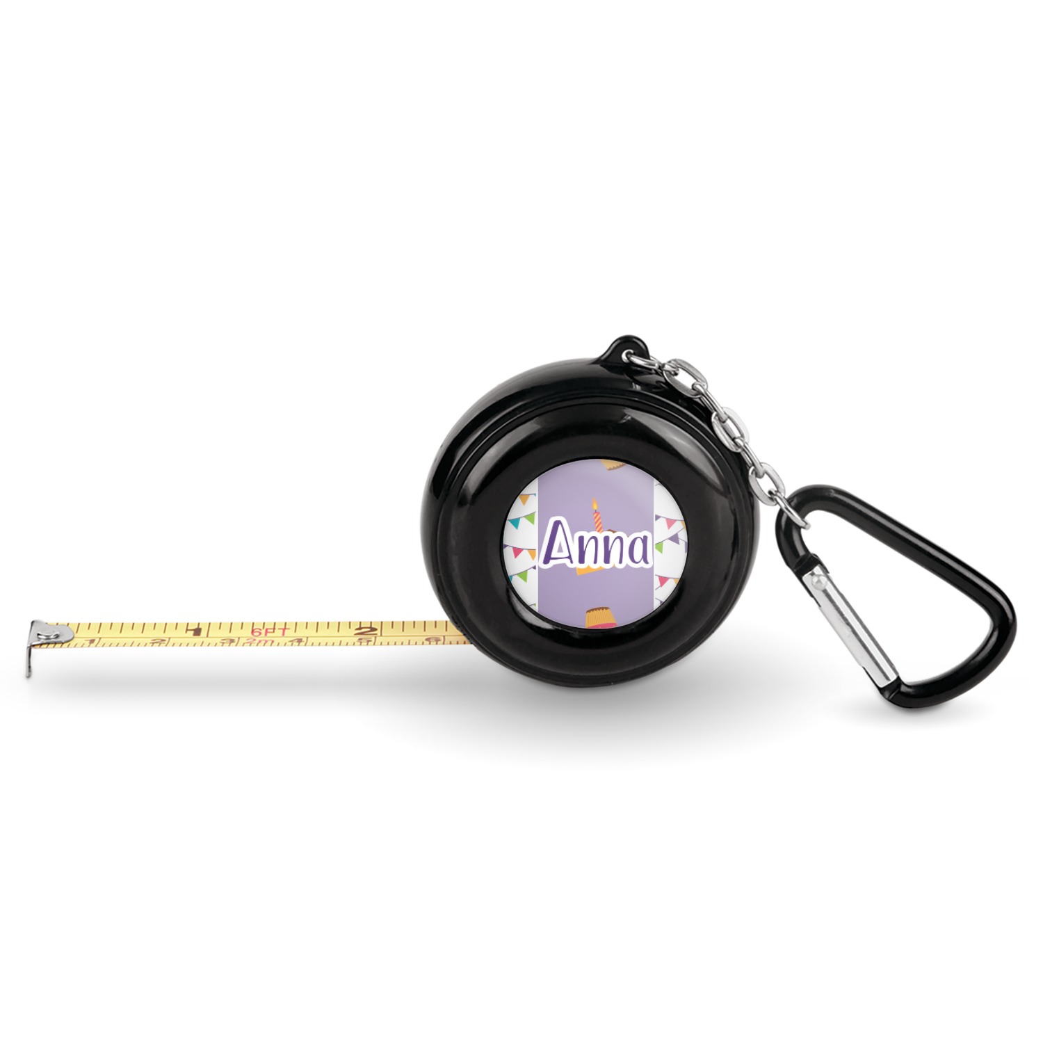 Custom Happy Birthday Pocket Tape Measure - 6 Ft w/ Carabiner Clip  (Personalized)