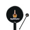 Happy Birthday Black Plastic 5.5" Stir Stick - Round - Closeup