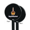 Happy Birthday Black Plastic 5.5" Stir Stick - Single Sided - Round - Front & Back