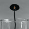 Happy Birthday Black Plastic 7" Stir Stick - Oval - Main