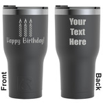 Happy Birthday RTIC Tumbler - Black - Engraved Front & Back (Personalized)