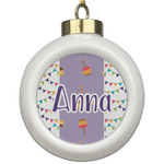 Happy Birthday Ceramic Ball Ornament (Personalized)