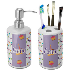 Happy Birthday Ceramic Bathroom Accessories Set (Personalized)