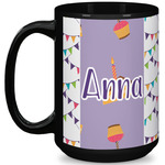 Happy Birthday 15 Oz Coffee Mug - Black (Personalized)