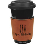 Happy Birthday Leatherette Cup Sleeve - Single Sided (Personalized)