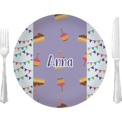 Happy Birthday Glass Lunch / Dinner Plate 10" (Personalized)